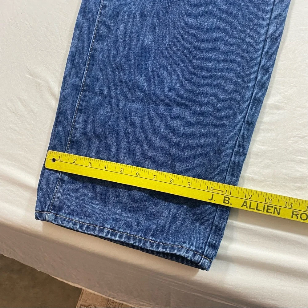 Blue Wide Leg Flare Jeans Women’s 6 Classic Style Baggy Boho Grunge loose fit